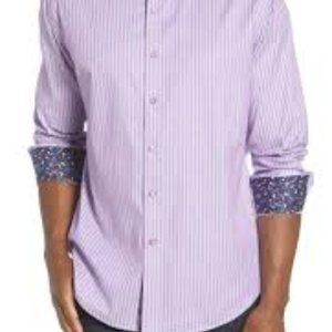 Robert Graham Pink Blue Striped Long Sleeve Shirt